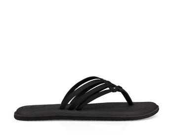 Sanuk Yoga Salty Women's Flip Flops Black | Canada 41BEX